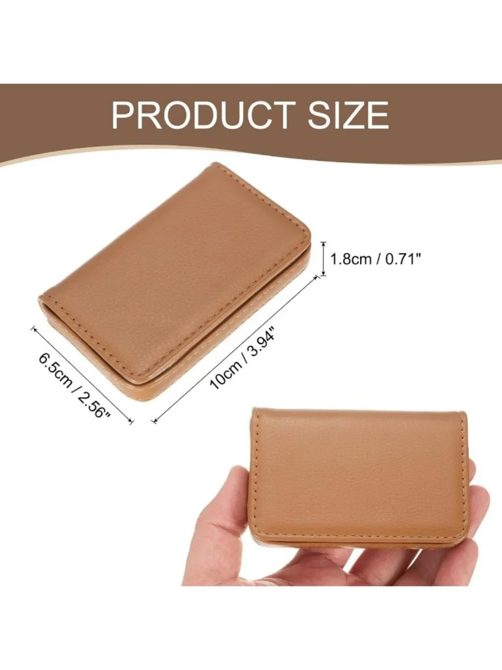 Stylish PU Leather Business Card Holder Case with Magnetic Closure for Men
